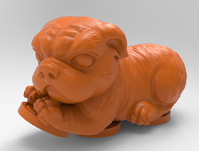 金钱狗茶宠手把件圆雕雕刻图纸_玉石雕刻工具厂