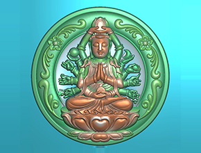 千手观音八大守护神玉石图纸玉雕图_玉石雕刻工