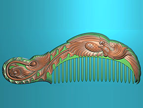 凤凰梳子电脑精雕模型图纸_木雕雕刻工具厂家