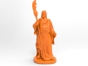 关羽立水天摆件人像3d雕刻模型图_玉石雕刻机厂