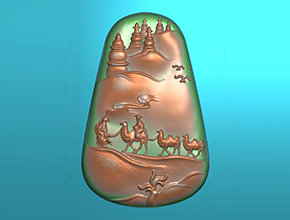 丝绸之路玉石吊坠电脑雕刻模型图_玉石雕刻机厂