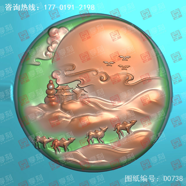 玉石丝绸之路精雕电脑模型图_玉石雕刻机厂家