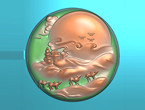 玉石丝绸之路精雕电脑模型图_玉石雕刻机厂家