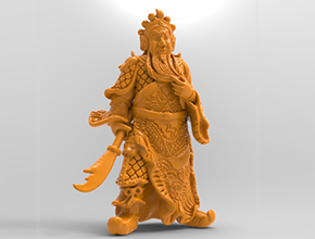 玉石关公门神立体精雕模型图纸_玉石雕刻机厂家