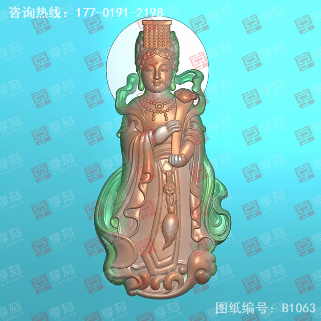妈祖玉石吊坠电脑精雕图_玉石雕刻机厂家