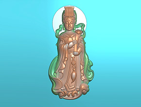 妈祖玉石吊坠电脑精雕图_玉石雕刻机厂家