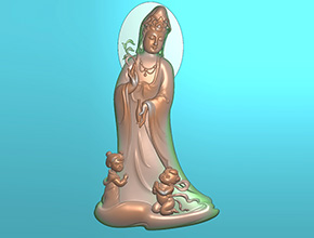 观音菩萨玉石吊坠电脑精雕图_玉石雕刻机厂家