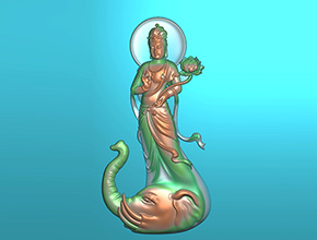 普贤观音玉石吊坠电脑精雕图_玉石雕刻机厂家