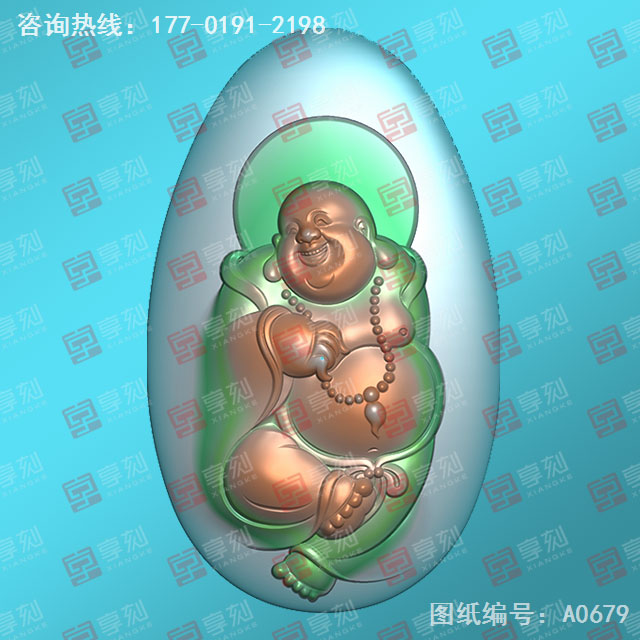 玉石弥勒佛吊坠电脑精雕图纸_玉石雕刻机厂家