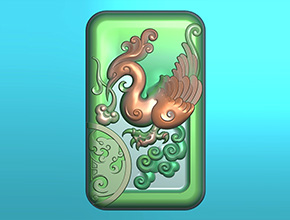 龙凤对牌玉石电脑精雕图纸_玉石雕刻机厂家