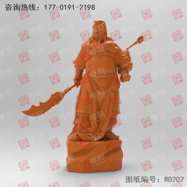 立体关公摆件电脑雕刻图纸_玉石雕刻机厂家
