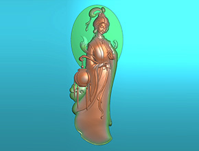 美女侍灯玉石电脑精雕图纸_玉石雕刻机厂家