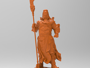 关公立体摆件3d模型电脑雕刻图_玉石雕刻机厂家