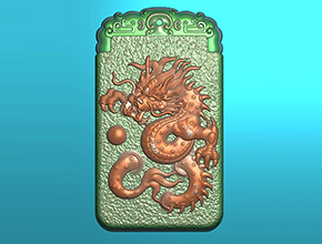 龙凤对牌龙玉石电脑精雕图_玉石雕刻机厂家