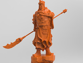 立体关公舞刀电脑精雕图纸_五轴玉石雕刻机厂家