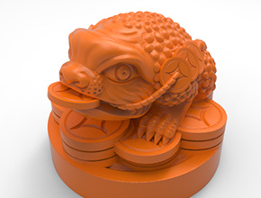 金蟾摆件电脑精雕模型图纸_五轴玉石雕刻机厂家