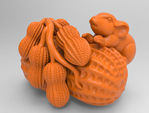 老鼠花生摆件电脑精雕图纸_五轴玉石雕刻机厂家