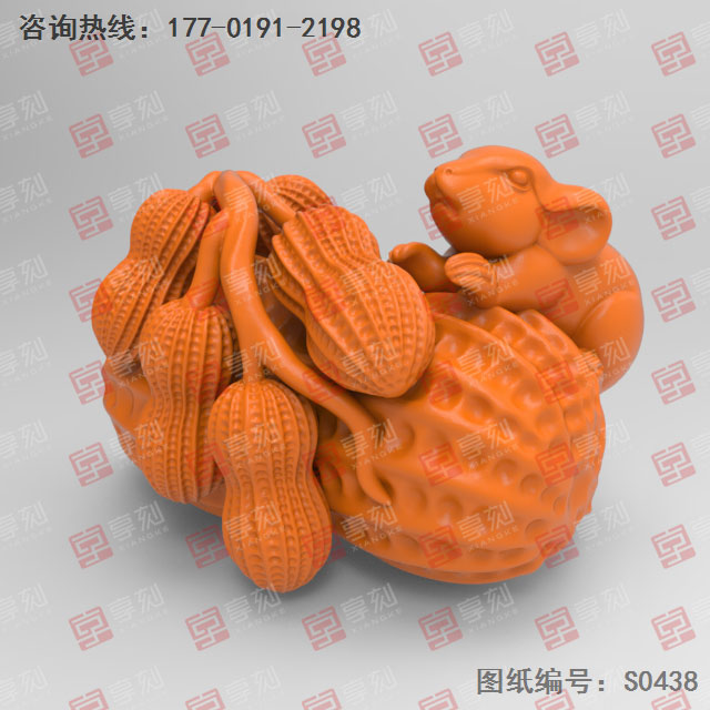 老鼠花生摆件电脑精雕图纸_五轴玉石雕刻机厂家