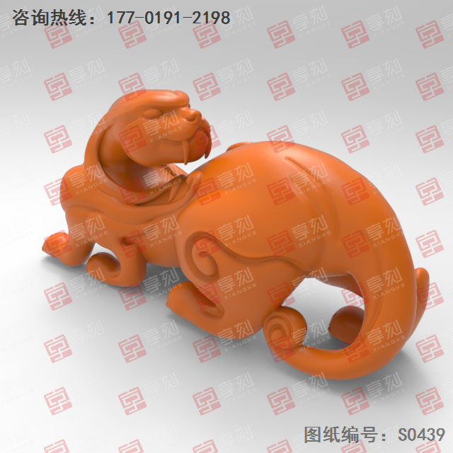 仿古兽摆件电脑精雕图纸_五轴玉石雕刻机厂家