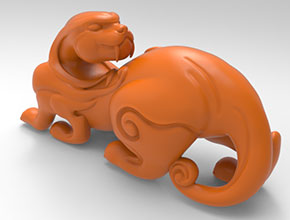 仿古兽摆件电脑精雕图纸_五轴玉石雕刻机厂家