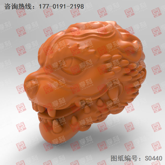 兽头吊坠电脑精雕图纸_五轴玉石雕刻机厂家