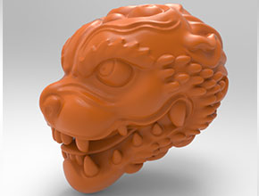 兽头吊坠电脑精雕图纸_五轴玉石雕刻机厂家