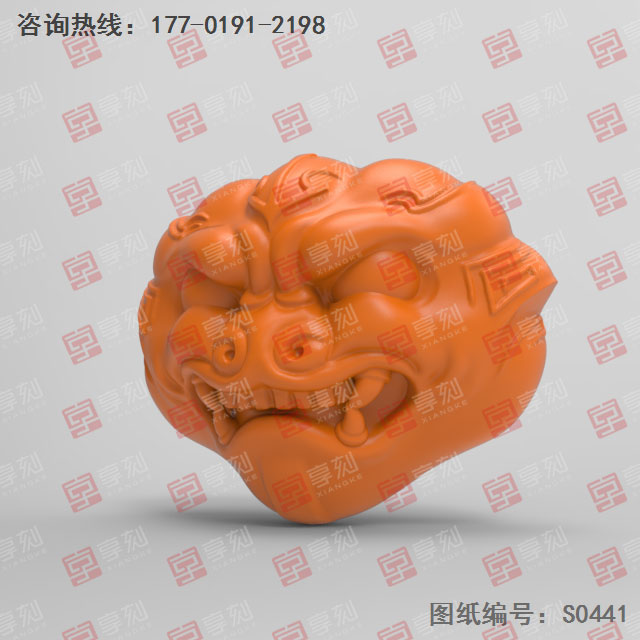 碧玉兽头吊坠电脑精雕图纸_五轴玉石雕刻机厂家