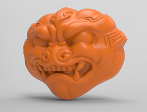 碧玉兽头吊坠电脑精雕图纸_五轴玉石雕刻机厂家