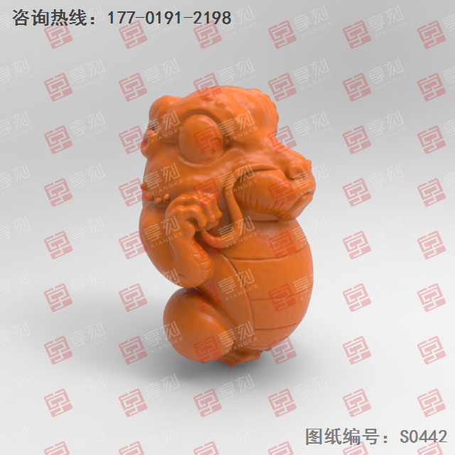 卡通龙工艺品电脑精雕图纸_五轴玉石雕刻机厂家