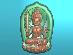 Q版八大守护神不动明王玉雕图纸_五轴雕刻机厂家