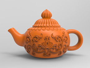 茶壶3D电脑模型精雕玉雕图纸_五轴雕刻机厂家