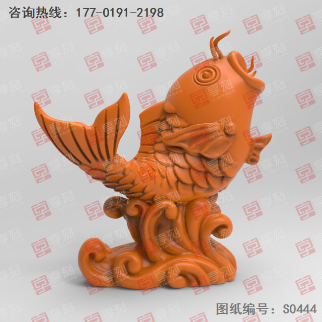 鱼跃龙门模型精雕玉雕图纸_五轴雕刻机厂家