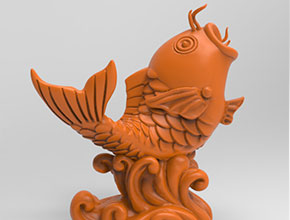 鱼跃龙门模型精雕玉雕图纸_五轴雕刻机厂家