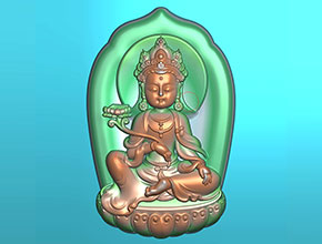 Q版守护神大势至菩萨玉雕图纸_五轴雕刻机厂家