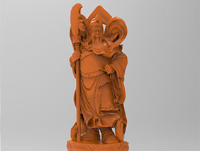 关公摆件电脑3d模型立体精雕图_五轴雕刻机厂家