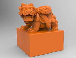 龙龟印章电脑3d模型立体精雕图_五轴雕刻机厂家