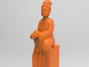 观音印章电脑3d模型立体精雕图_五轴雕刻机厂家