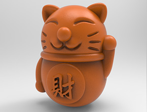 招财猫吊坠电脑雕刻精雕图纸_五轴雕刻机厂家