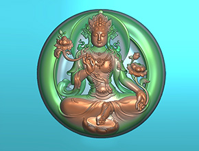 度母吊坠玉石精雕图纸_五轴雕刻机厂家