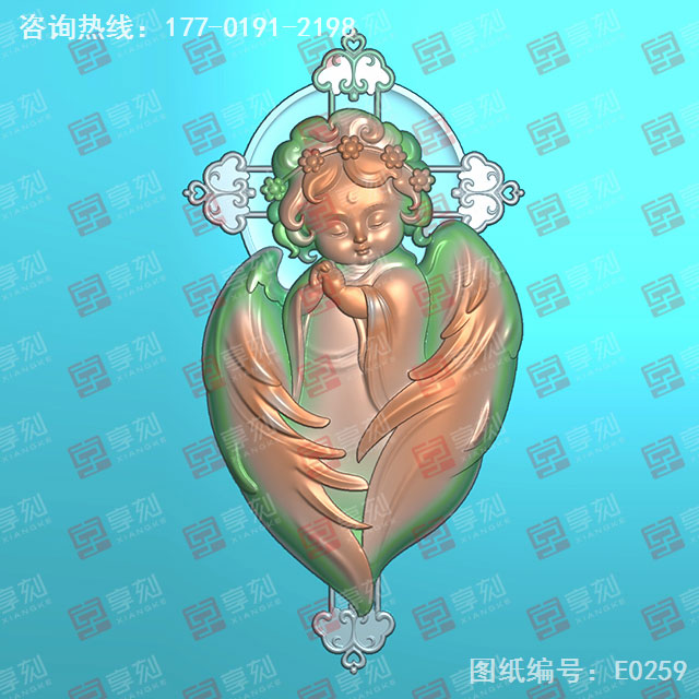 天使吊坠玉石精雕图纸_五轴雕刻机厂家