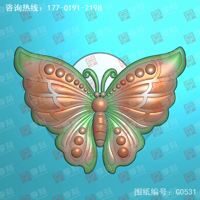 蝴蝶吊坠玉石水晶电脑精雕图纸_五轴雕刻机厂家