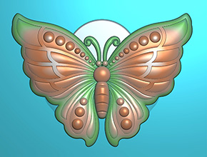 蝴蝶吊坠玉石水晶电脑精雕图纸_五轴雕刻机厂家