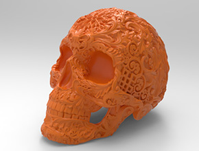 骷髅头工艺品饰品电脑精雕图纸_五轴雕刻机厂家