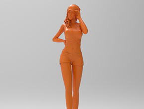 美女模特人物雕刻模型3d图_五轴雕刻机厂家