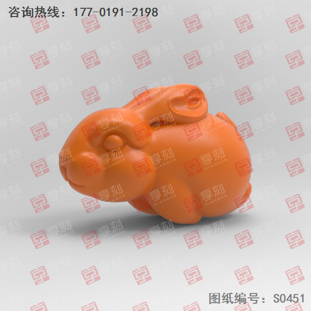 中秋玉兔吊坠立体3d模型精雕图_五轴雕刻机厂家