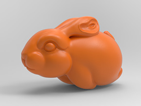 中秋玉兔吊坠立体3d模型精雕图_五轴雕刻机厂家