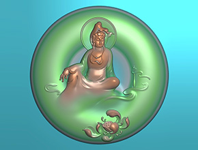 玉石观音吊坠新款精雕图纸_五轴雕刻机厂家