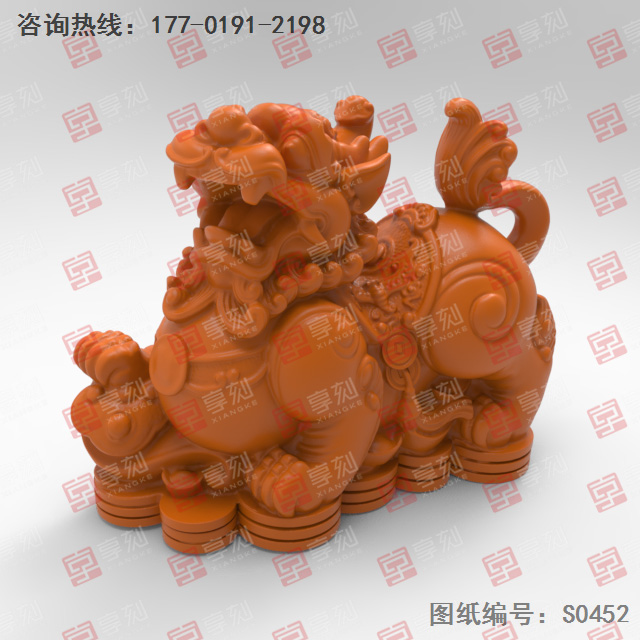招财貔貅玉石摆件精雕图纸_五轴雕刻机厂家