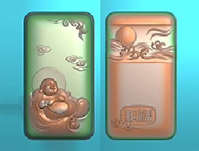 弥勒佛牌子玉石精雕电脑图纸_五轴雕刻机厂家