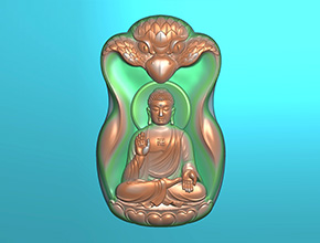 大蛇佛牌玉石精雕电脑图纸_五轴雕刻机厂家